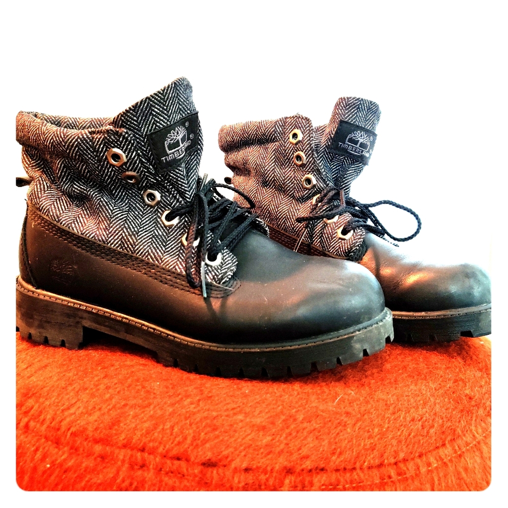 Timberland Roll Top Herringbone Leather Boot